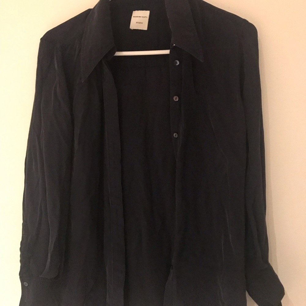 Massimo Dutti Black Button Down Shirt